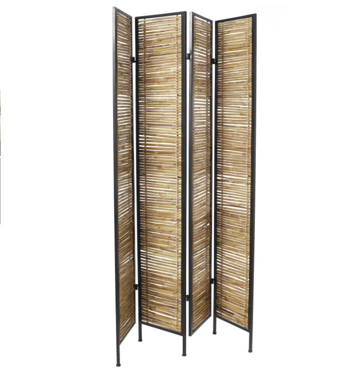 Light Brown Rattan Hinged Partition