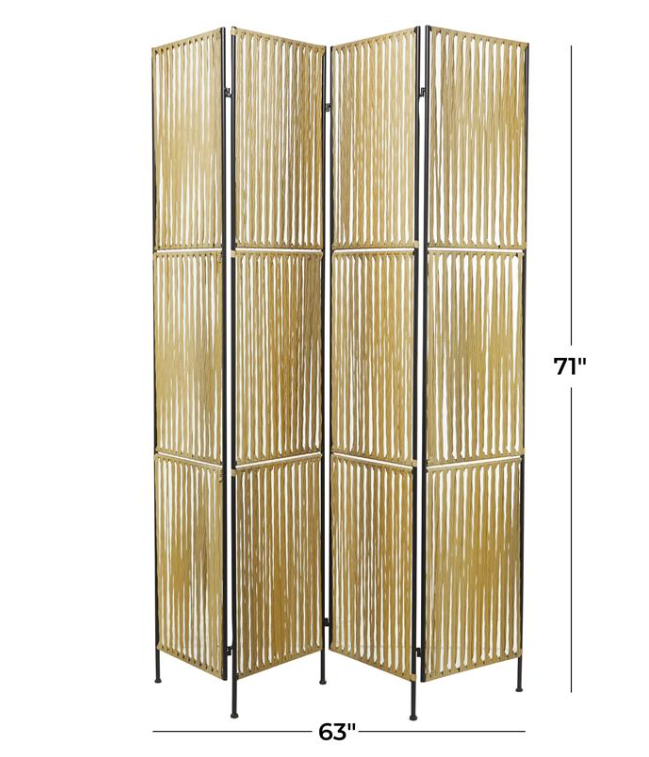 Light Brown Rattan Hinged Partition