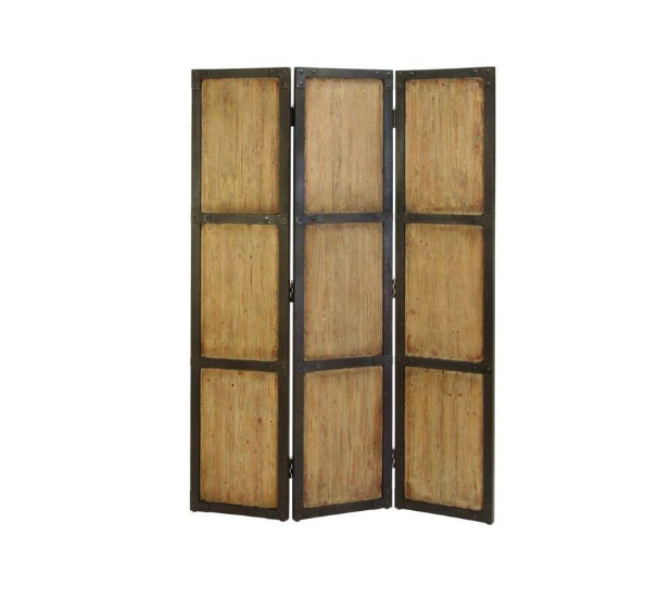 Brown Wood Hinged Partition