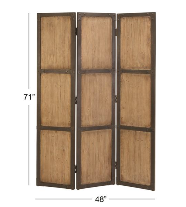 Brown Wood Hinged Partition