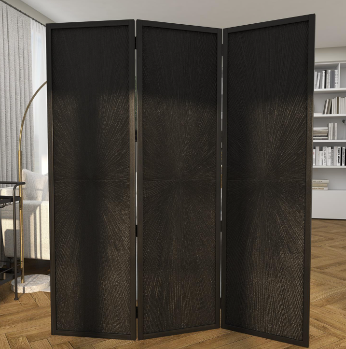 Black Mango Wood Hinged Partition