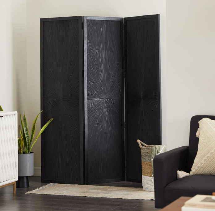 Black Mango Wood Hinged Partition