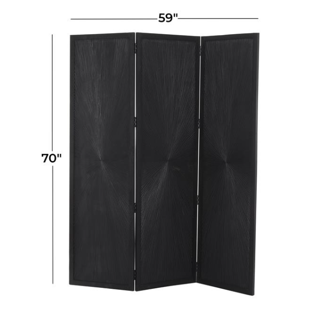 Black Mango Wood Hinged Partition