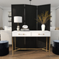 Black Mango Wood Hinged Partition