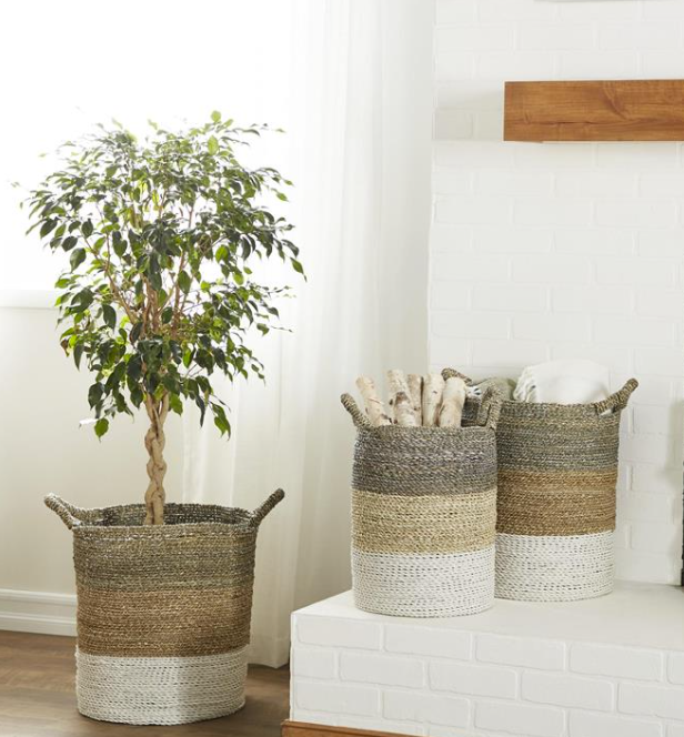 Multi Colored Wicker Storage Basket (Various Sizes)