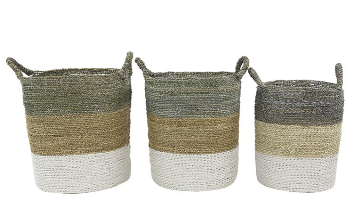 Multi Colored Wicker Storage Basket (Various Sizes)