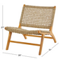 Handmade Teak Wood Accent Chair, Light Brown