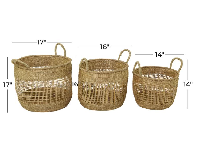 Brown Seagrass Basket (Various Sizes)