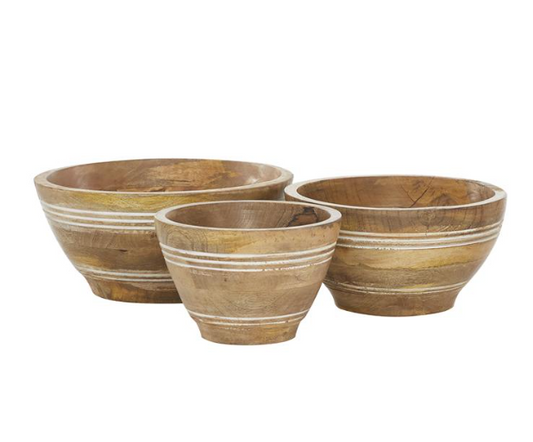 Brown Wood Serving Bowl (Various Sizes)