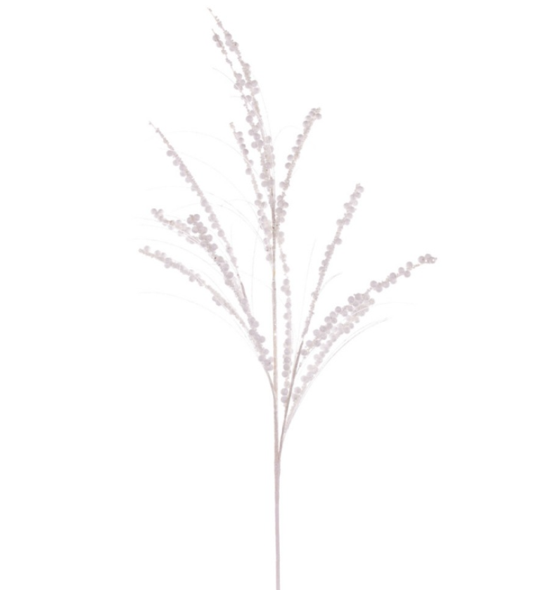 36" White Berry Twig Glitter Spray