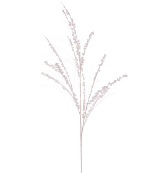 36" White Berry Twig Glitter Spray