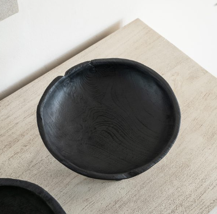 Black Teak Wood Decorative Bowl (Various Sizes)