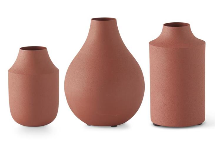 Terracotta Matte Metal Vases (Various Sizes)