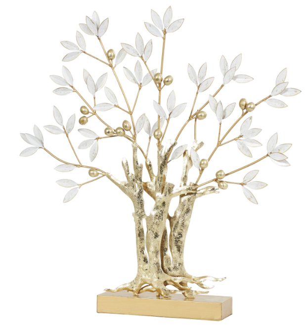 Gold Metal Tree Sculpture
