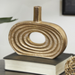 Gold Aluminum Geometric Circular Vase, Round