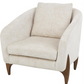 White Polyester Rounded Boucle Accent Chair