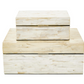 White Mother of Pearl Handmade Boxes, Set of 2