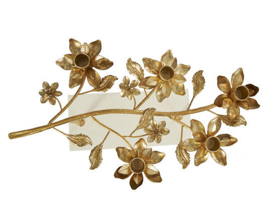 Gold Metal Floral Candelabra