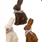 Resin Chocolate Bunny w/Bow (Various Colors)