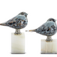 Blue Glass Birds w/ Marble Base (Various Sizes)