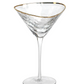 Aperitivo Triangular Martini Glass, Clear w/Gold Rim