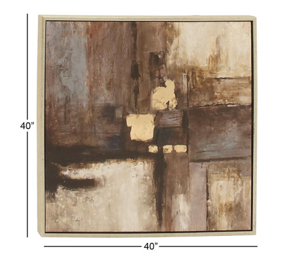 Brown Abstract Framed Canvas