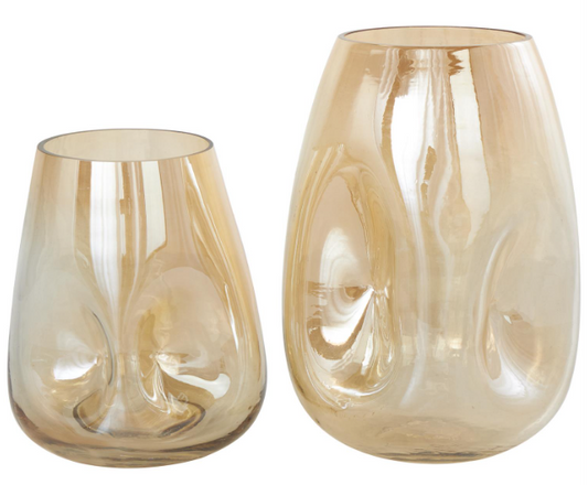 Gold Glass Concaved Iridescent Vase (Various Sizes)