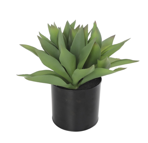 Green Faux Foliage Artificial Plant, Black Pot