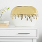 White Ceramic Vase w/ Gold Drips