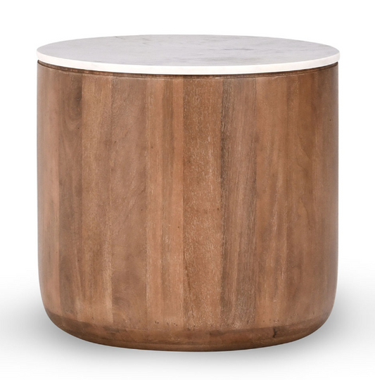 Josie Round Mango Wood Side Table