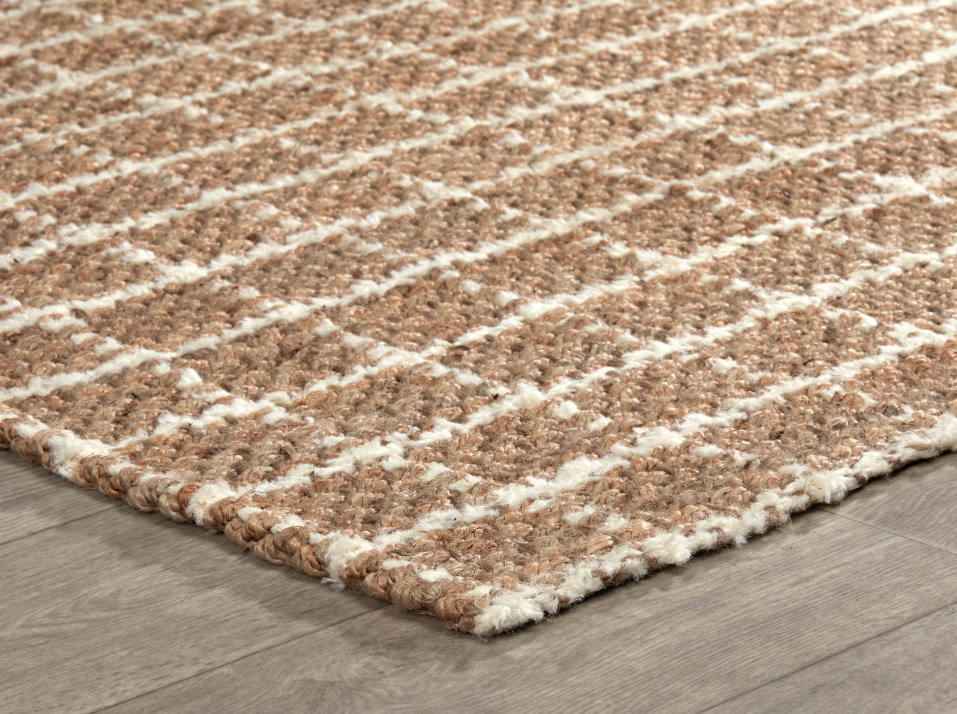 Windowpane Chenille Rug, Natural/Ivory 8'X10'