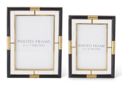 Black/Cream & Gold Tiled Photo Frame (Various Sizes)