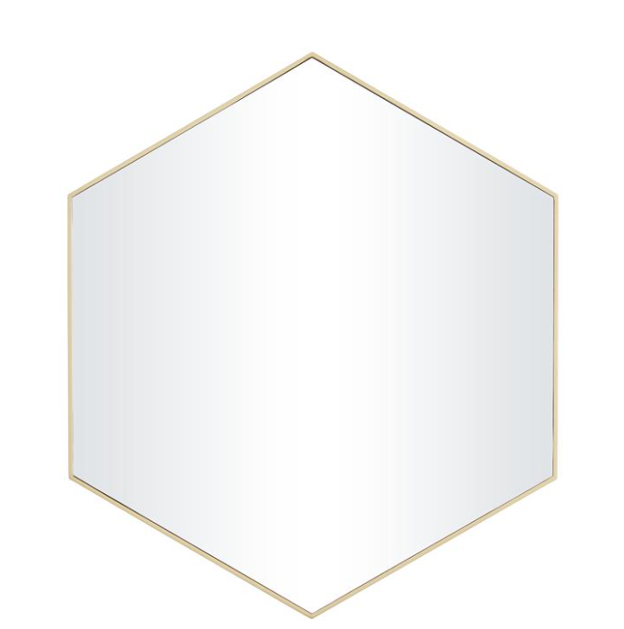 Gold Wooden Hexagon Mirror