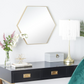 Gold Wooden Hexagon Mirror