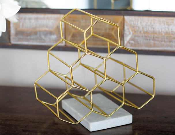 Gold Marble Wine Rack