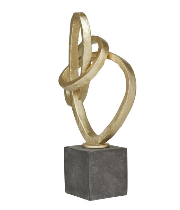 Gold Abstract Link Sculpture