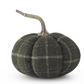 6.25" Green & Tan Plaid Fabric Pumpkin