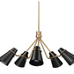 Reeva 5 Light Chandelier, Black & Gold