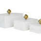 Set of 3 White Marble Boxes