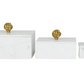 Set of 3 White Marble Boxes