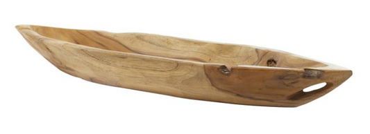 Brown Teak Wood Handmade Edge Tray