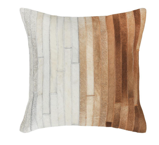 Meru Hide Pillow, Tan/Multi