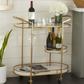 Marble/Gold Metal Rolling Bar Cart