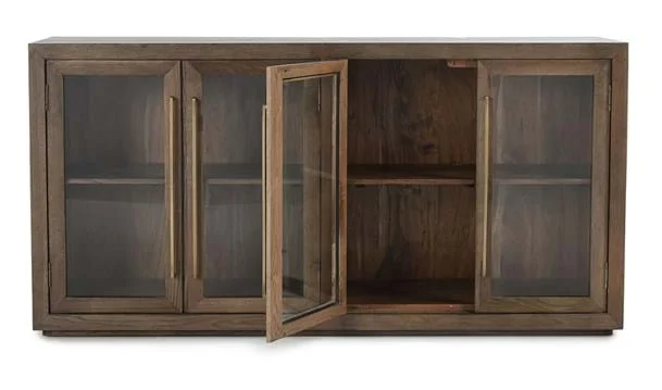 Bradley 4 Door Oak Sideboard, Cocoa Brown