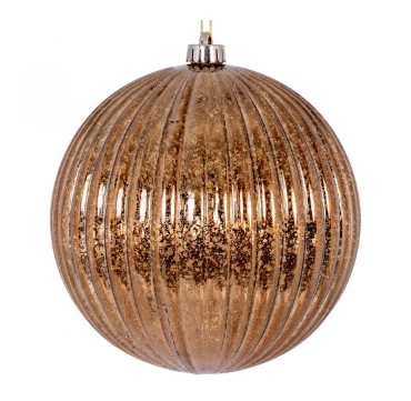 6" Mocha Mercury Lined Ball Ornament