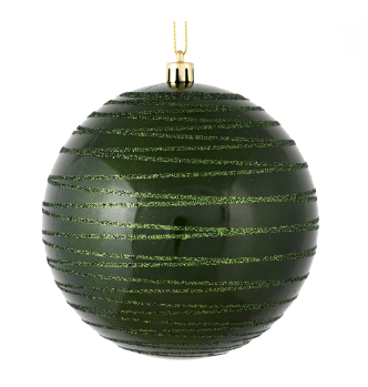 4" Moss Green Candy Glitter Ball Ornament