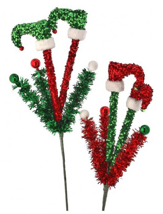 28" Sequin Elf Legs w/ Tinsel Spray (Various Styles)