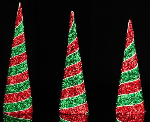 Swirl Cone Tree Red/Emerald (Various Sizes)