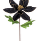 22" Black Velvet Glitter Trim Poinsettia