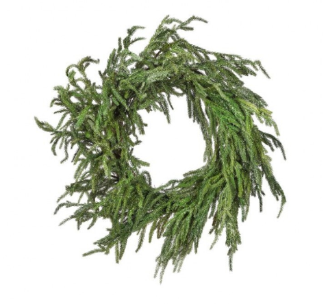 24" Iced Garden Real Touch Norfolk Pine Wreath